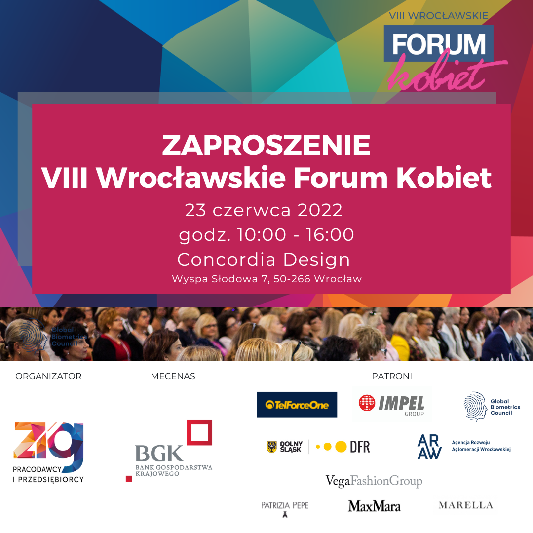 Już 23 czerwca 2022 r. VIII Wrocławskie Forum Kobiet